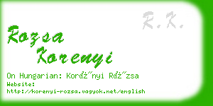 rozsa korenyi business card